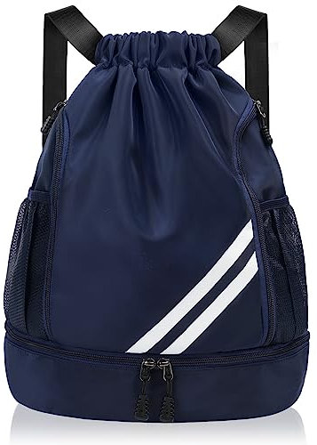 flintronic Mode Sport Rucksäcke, Turnbeutel, Große Kapazität Kordelzug Sporttasche, Gymsack Wasserfest Sporttasche, Turntasche mit Schuhfach & Wasserflaschen-Netztaschen, für Erwachsener Jugend