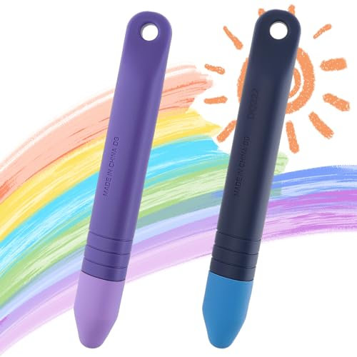 Giantree 2er Pack Touchscreen Stift für Kinder, Silikon Tablet Stift Kinder Tablet Eingabestift Kids Stylus Pen kompatibel mit Allen Handys und Tablets Frühpädagogische Maschine usw (blau + lila)