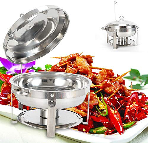 ieLsngai Calientaplatos redondos de acero inoxidable, 7,5 L, acero inoxidable, HG-HS-82356