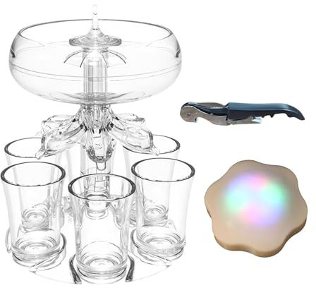 Distributeur de boissons avec 6 shots, 6 verres à shot et support, distributeur de boissons, distributeur de boissons, distributeur de bière, distributeur de liqueur en acrylique sans , pour