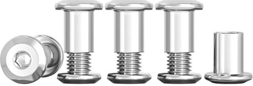 Drenky Tornillos De Conexión M4 y Manguito Acero M4x12mm Inoxidable A2 V2A para Muebles, Armarios, Tableros de Madera - 10 Piezas (10 x Tornillos, 10 x Tuercas Cilíndricas)