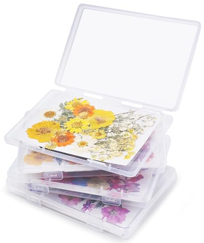 Aboofx 4PCS Dried Flower Storage Set with Blotting Paper, Ziplock Bag and Desiccant, Flower Preservation Kit - Good Seal, High Capacity to Keep Flowers Color and Dry (6.3 x 4.3 inch)