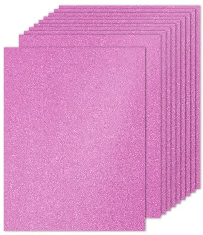 PATIKIL 10 Feuilles De Carton Pailleté Rose Foncé 8.5 x 11 Pouces, Papier Cartonné Pailleté Rectangle Papier Étincelant Premium 250gsm Pour Scrapbook Carte DIY Art Mariage Fête