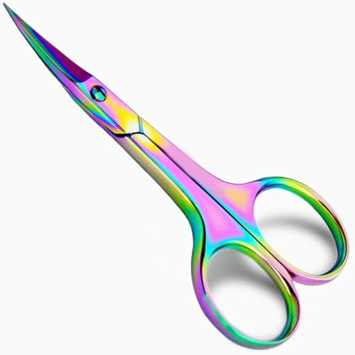 Nail Scissors for Men and Women | Curved Blades Cuticle Toenail for Precise Manicure, Pedicure, Eyebrow, Eyelash, Nose, Beard, Mustache & Hair Trimming,Grooming Shears (Nail Scissors- Multicolour)