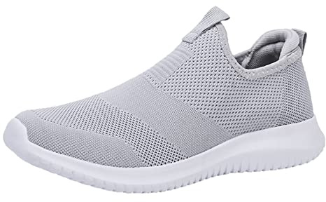 Zapatillas sin cordones para hombre, forro de malla, transpirable, ajuste ancho, ajuste de arco, zapatos de caminar de fácil cierre, plantilla acolchada suave, zapatos descalzos, zapatos casuales