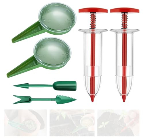 Set di Distributori di Semi, 6 Pezzi Dispenser di Semi Manuale, Mini Seminatrice Giardino, Distributore di Semis Portatile, Mini Seedmaster Strumento, per Fiori, Verdure e Altre Piante (B)