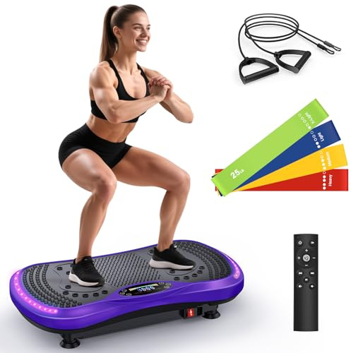 Máquina de ejercicio de placa de vibración para drenaje linfático, máquina de vibración para dar forma a la pérdida de peso de cuerpo completo, plataforma de fitness vibradora de 400 libras y 200