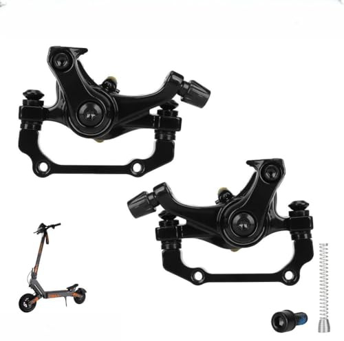 MoSundi Ensemble d'étrier de frein à disque avant droit et arrière pour trottinette électrique Kukirin G2, construction en alliage d'aluminium avec ressort, puissance de freinage, pour noir 103 x 5 x