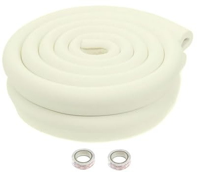 HIMRY® 4 Metri Protezione dei Bordi U-Forma, Protezioni Antispigolo in Schiuma per la Sicurezza dei Vostri Bambini, Extra spesso Bordi Protezione da Tavolo di Vetro (2x2M), Avorio, KXD7003 Ivory