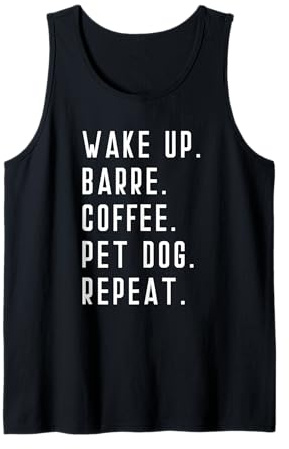 Wake Up Coffee Dog Barre Ballet Yoga Mens Womens Fitness Gym Tank Top Small