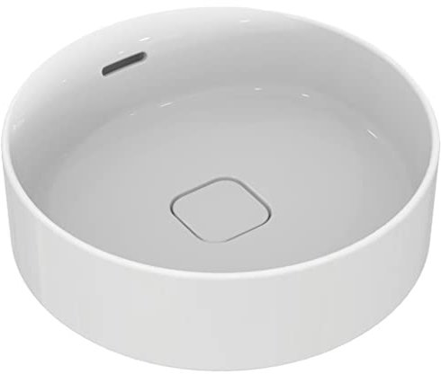 Ideal Standard - Strada II, 45 cm rundes Waschbecken zum Aufstellen auf dem Boden, ohne Loch für die Armatur, mit Überlaufloch, weiß