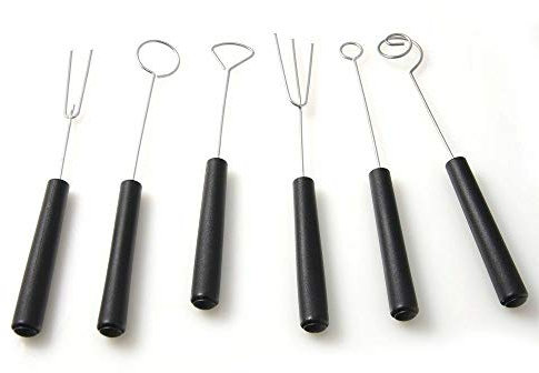 6 Pcs/Set Chocolate Dipping Tools Kitchen Craft Caker Fruit Chocolate Dip Dunk Fork Spoon Fondue
