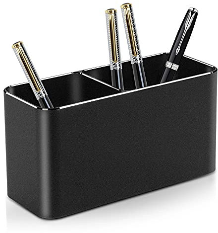 VAYDEER Metall Stifthalter Aluminium Stifteköcher Bleistifthalter für Schreibtisch Organizer Pinselhalter für Büro, Schule - Schwarz