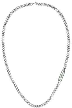 Lacoste Collana a catena da uomo Collezione DISTRICT in Acciaio Inossidabile, Argento (Silver), Taglia Unica