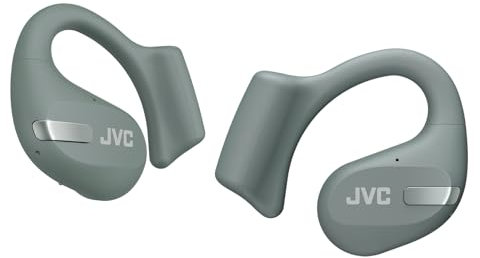 JVC Nearphones HA-NP50T-G, True Wireless Earbuds, Open Ear Design, Active Noise Reduction, Multi-Point, IPX4, Mikrofon-Muting, 38 Std. Laufzeit, BT 5.3, (Sage Green)