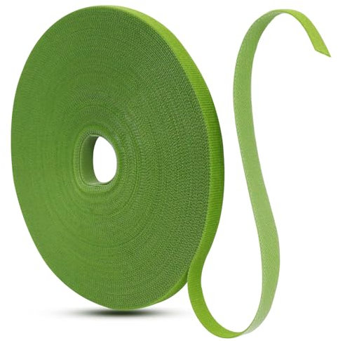 Redamancy 25m Attache de Jardin pour Plantes, 10mm Attache Plante Grimpantes Bande Rouleaux, Liens de Plantes Bande de Fixation pour Plantes FleursTomates Vignes Ruban de Fleuriste(Vert Gazon)