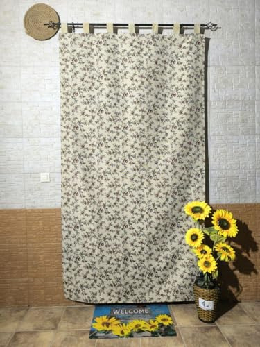 Mercatienda Cortinas Exteriores Puerta Calle de Auténtica Travilla Jacquard Alpujarra 140x260cm -Máxima Resistencia y confeccionada en España - Diseño Flor Silvestre. (Rojo)