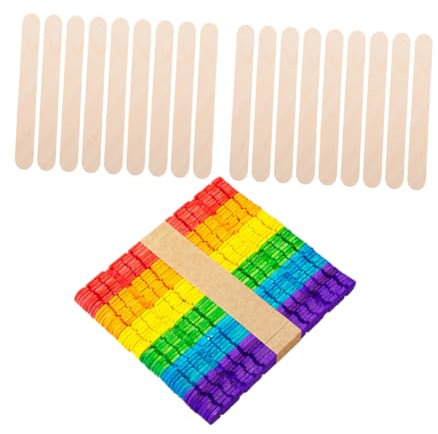 DIYEAH 100st Eisstock Aus Holz Am Stiel Bastelstäbchen Masse Große Eisstiele Kleine Eisstiele Wachsapplikatorstäbchen Eisstangen Eisstiele Zum Wachsen Zungenspatel Für Das Handwerk