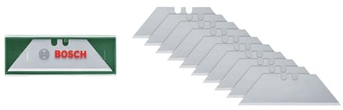 Bosch Set de 10 lames trapézoïdales (pr couteau pliant ; pr travaux de découpe ; acier SK5 ; coffret de rangement)