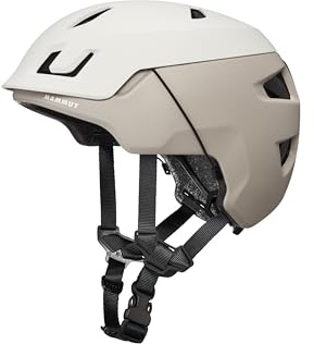 Mammut Haute Route Helmet - Casque Multisport Léger pour Homme et Femme | Ski, Alpinisme, Escalade et Vélo | Blanc/Savannah, 51-55 cm