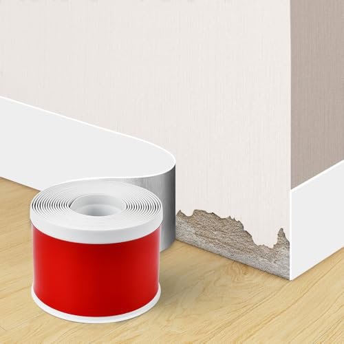 KYYGKY PVC Skirting Board Trim Self-Adhesive, Flexible Skirting Boards Covers Peel and Stick Baseboard Trim Molding Caulk and Trims Strips Vinyl Wall Base Wall Trims for Floor- 10 cm(W) x 5 M(L)