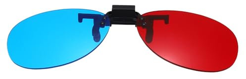 sourcing map Red Blue/Cyan 3D Clip-on Glasses, Anaglyph 3D Viewing Glasses Hanging Frame Round for Movies Theater Games TV Photos Projector