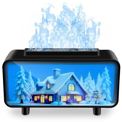 Diffusore di oli essenziali 3 in 1, Axrye umidificatore a fiamma simulata, diffusores nebbia luminosa colorata diffusore d'aria senza acqua con spegnimento automatico diffusore elettrico nebbia fredda