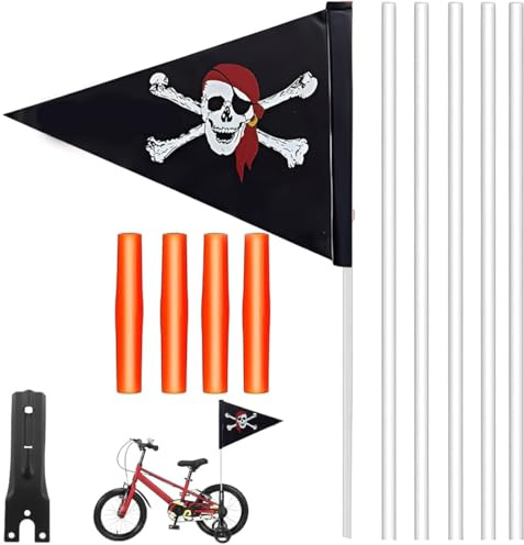 OPVYAEU Bandera De Seguridad, Juego De Banderin Bicicleta, Seguridad Bandera para Ciclismo, Niños Mastil Banderin, Bandera para Bicicleta para Karts, Apto para niños y adultos
