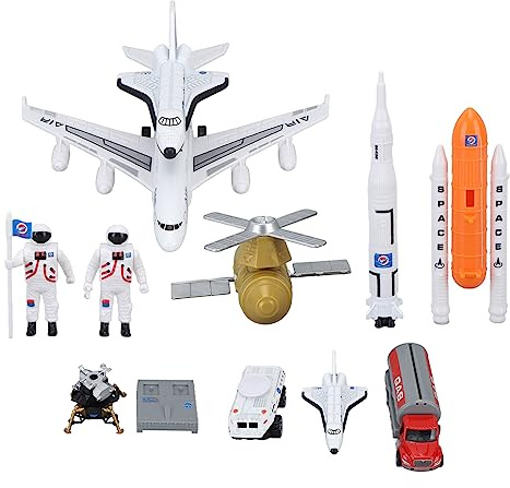 TOPINCN Jouet de Fusée Spatiale, Kit de Jouets D'explorateur Spatial à L'échelle Réaliste avec Matériau ABS et Alliage, Jouets D'astronaute de Vaisseau Spatial pour (Combinaison d'avion et de fusée)