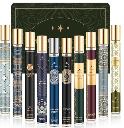 Parfym män 10-pack presentset, Eau de Parfum present för män, långvarig kollektion lyx herrparfym, mini parfymset i resestorlek för make, far födelsedag alla hjärtans dag | 350 ml