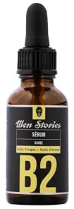 Men Stories Siero Barba B2, con olio di Argan e olio di avocado, flacone contagocce 30 ml