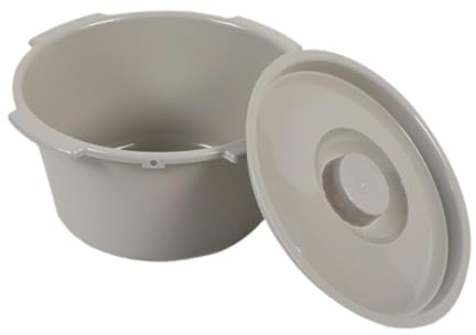 diwedaso Cubo con tapa para inodoro, excelente opción para inodoros de adultos, cómodo y portátil al aire libre. Medio cubo para inodoro con tapa de