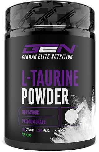 Taurin Pulver - 500 g - Optimale Löslichkeit - Vegan - Rein & ohne Zusätze - Laborgeprüfte Premium Qualität - L-Taurin Aminosäure - German Elite Nutrition