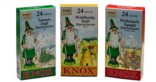 KNOX Lot de 3 cônes d'encens « Forêt » - Parfums : sapin, santal et miel de forêt - Taille : M - Fabriqué en Allemagne