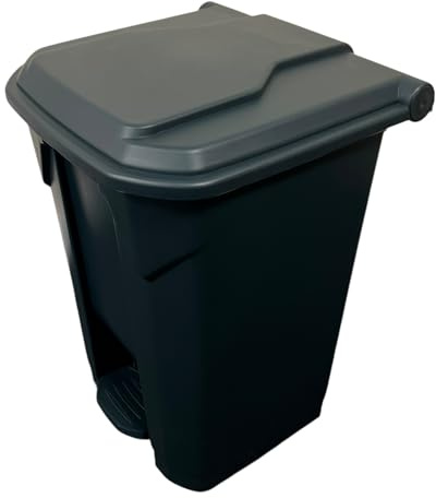 Chabrias Ltd 80 Litre Grey Step-On Waste Bin for Kitchen, Office, Medical, Clinical – Recycling Trash Can for Indoor/Outdoor, Home & Commercial Waste Disposal