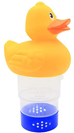 Geluode Flytande klordispenser,simbassäng spa badkar kemisk dispenser justerbar flytande tablett klor rymmer 7,5 cm kemiska tabletter (anka)