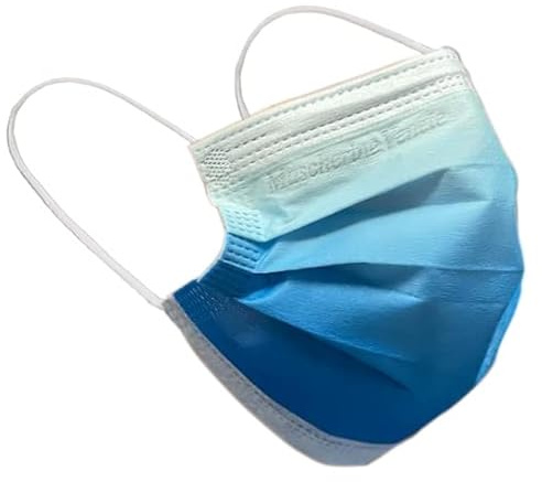 Mascherine chirurgiche da bambino - 100 mascherine da bambino confezionate in pacchetti da 10 (SFUMATO BLU)