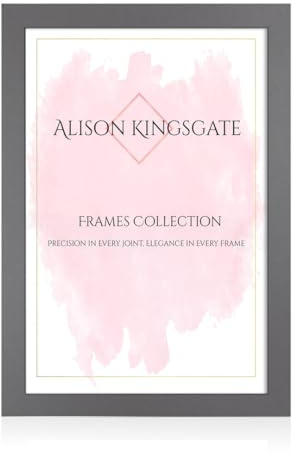 Alison Kingsgate Modern Dark Grey Picture Frame for Photos & Posters - A1 | Engineered Wood, Shatterproof Perspex Front, Ideal for Wall Art Display, Documents, Certificate & Home Décor