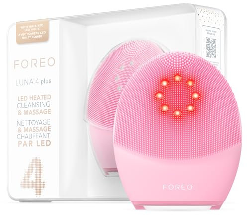 FOREO LUNA 4 plus - Cepillo de limpieza facial - Terapia de luz infrarroja cercana + terapia de luz LED roja - Limpieza facial profunda - Dispositivo de microcorriente antiedad - Piel normal