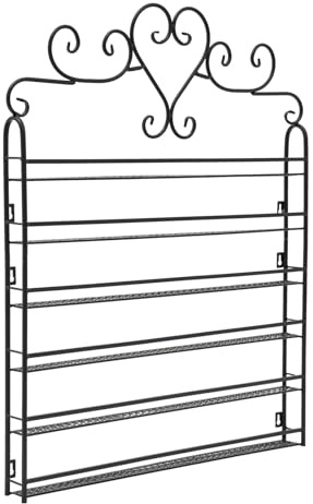 RibasuBB Soporte de esmalte de uñas, metal, 6 niveles, expositor de esmalte de uñas, estante de pared, organizador para esmalte de uñas, pintalabios, aceite esencial