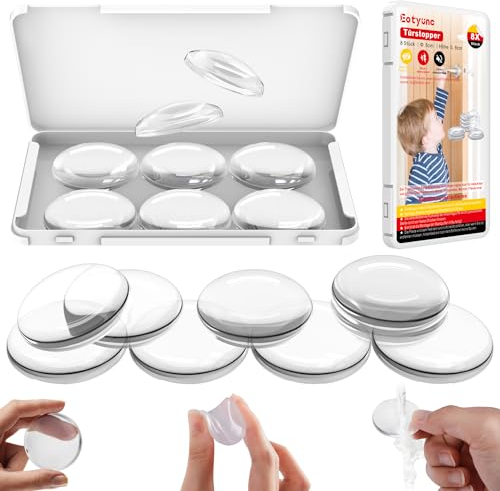 Eotyunc Türstopper Wand selbstklebend Transparent mit Reiseetui - Wandpuffer für Schutz Wand und Tür - Türpuffer Wandschutz für Türanschlag, Türgriffschutz, Türklinken Stopper