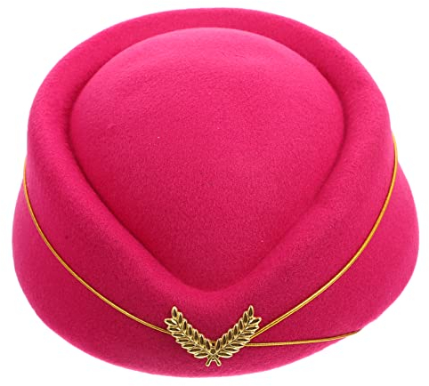 Amosfun 2 Stück Stewardess-Mütze Kapitänsmütze Schwarze Baskenmütze Begleiter-Mütze Woll-Fliegermütze Schwarze Pillbox-Mütze Flugzeug-Hostess-Mütze Piloten-Mütze Kappen Kapuze