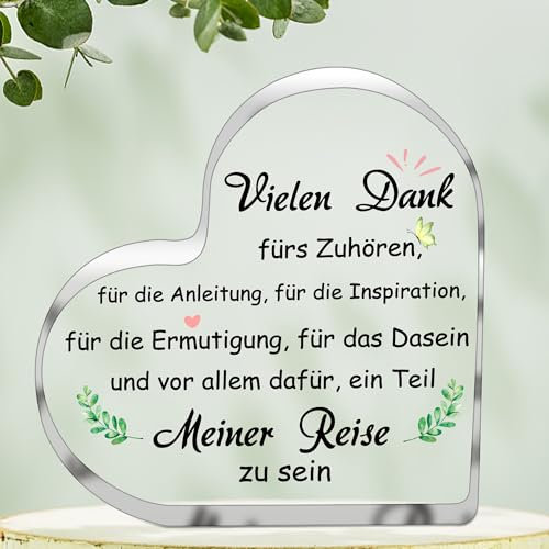 Dankeschön Geschenke für Frauen, Anerkennung Geschenke für Lehrer Chef, Mitarbeiter Dankeschön Geschenke, Acryl-Kristall Home Office Desk Decor