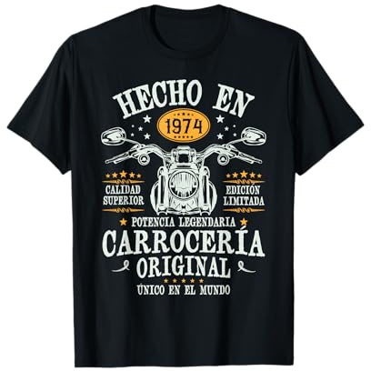 Hecho en 1974 - 52 Años Cumpleaños Moto Biker Hombre Motero Camiseta