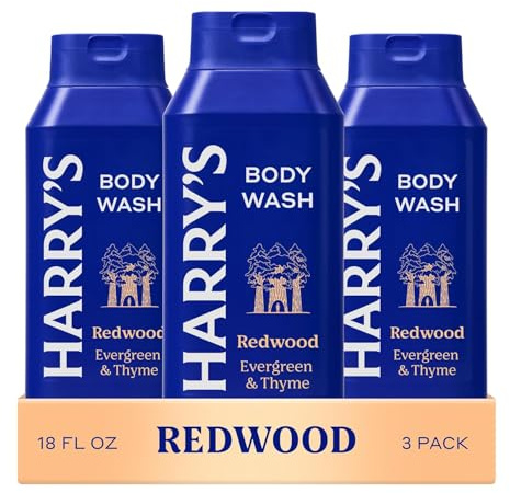 Harry's Men's Body Wash - Redwood - (3 Pack) 18 fl oz - Shower Gel for Men - No Parabens, Sulfates, or Dyes