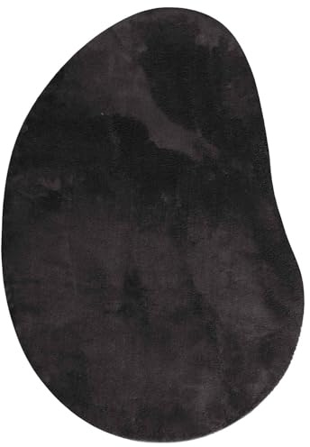 vidaXL Bereichsteppiche HUARTE Schwarz 80 x 150 cm Polyester, Moderner Teppich für Wohnzimmer, rutschfest, faltbar, weiche Matte, langlebig, farbecht, vielseitig einsetzbar