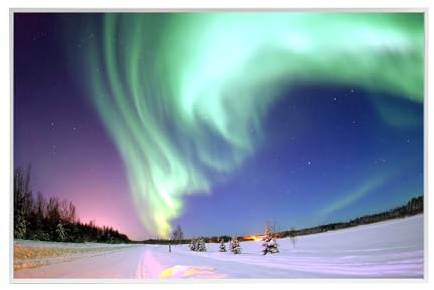 Behaglich Infraröd värmare med bild 600W, Väggmonterad infraröd värmare upp till 120°C, 1-3 minuter för att nå driftstemperatur - TÜV-certifierad & 10 års garanti - Aurora Borealis