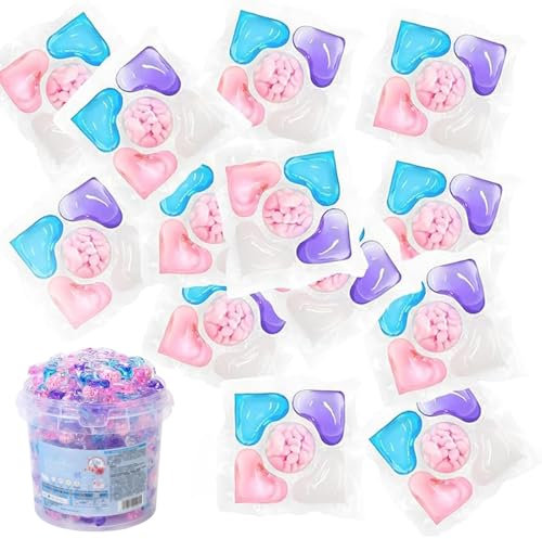5 in 1 Laundry Beads, Perles de lessive 5 en 1, Lessive Liquide En Capsules, Lessive Liquide Concentrées, Perles de lessive super nettoyantes parfumées pour vêtements, couvertures (50PCS)