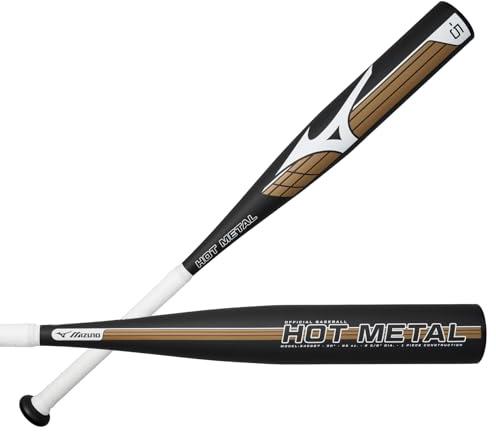 Mizuno Mazza da baseball per ragazzi HOT Metal – Big Barrel Youth USA (-5) mazza da baseball, nero-oro, 81 cm