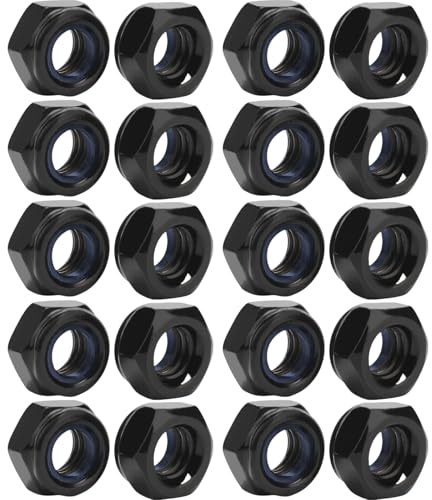 M6 Nuts - ShiningUU 20-Pack Stainless Steel Self-Locking Nylock Hex Nuts | M6 Hexagon Lock Nuts for Bolts, Screws & Washers